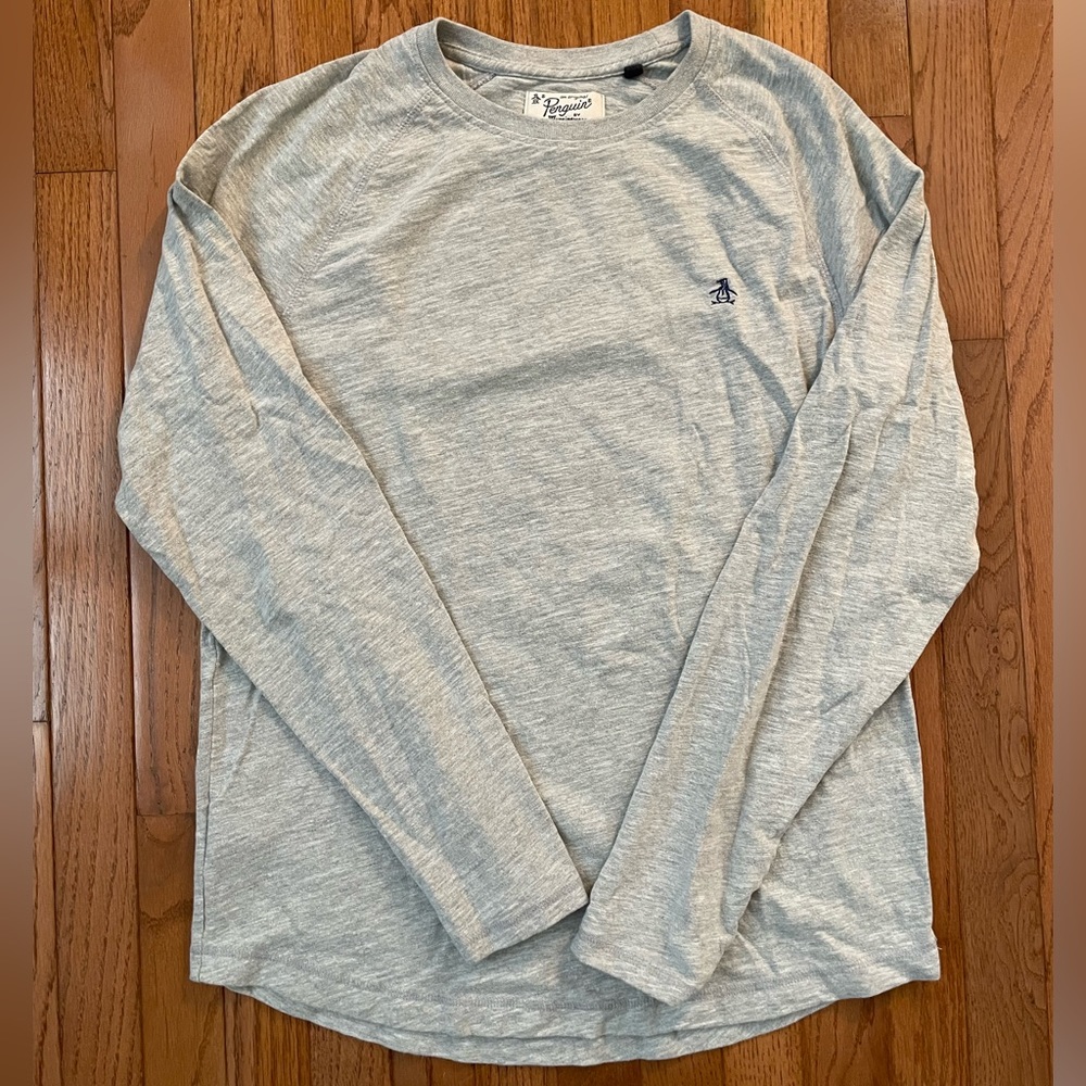 Penguin Long Sleeve grey shirt, size L